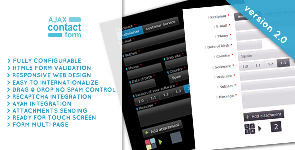 Ajax Contact Form with attachments 2.0