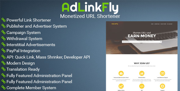 AdLinkFly - Monetized URL Shortener