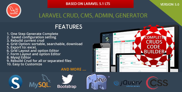 Laravel CRUD - CMS - Sximo 5 LTS