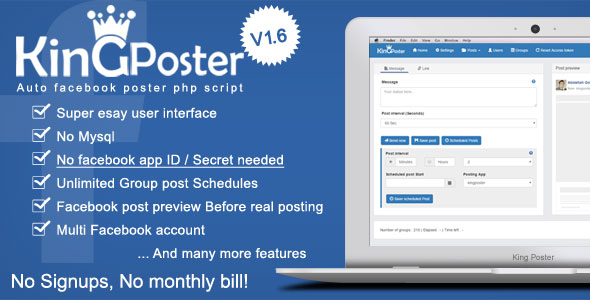 King poster v1.6.3 - Facebook group auto poster King poster v1.6.3 - Facebook group auto poster