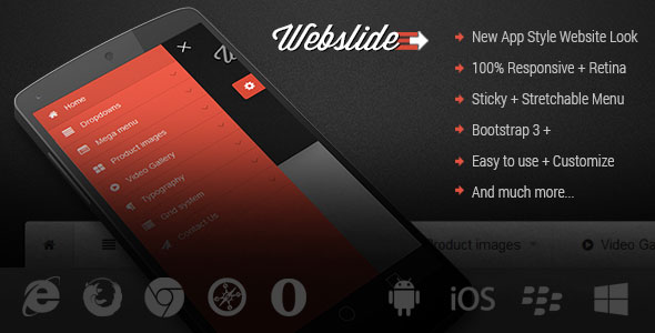 Web Slide - Responsive Mega Menu for Bootstrap 3+