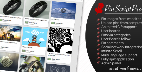 PinScriptPro - Pinterest Like Website