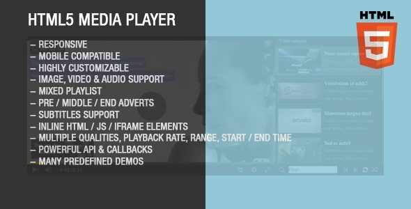 HTML5 Image Video Audio Gallery with Playlist HTML5 Image Video Audio Gallery with Playlist