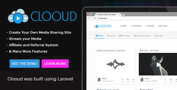 Clooud v1.4.0 - Premium Media Sharing Script