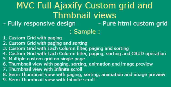 Asp.Net MVC full Ajaxify and bootstrap Grid With CRUD Operation