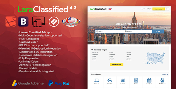 LaraClassified v4.3 - Geo Classified Ads CMS