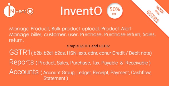 InventO v2.1 - Accounting | Billing | Inventory (GST Compliance with GSTR1 & GSTR2 Integrated)