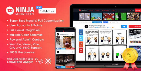 Ninja Media Script v2.0.5 - Viral Fun Media Sharing Site