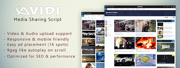 Avidi Media 1.7 - Ultimate Video, Music, Image and Gif Sharing Script