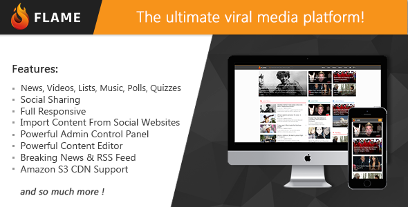 Flame v1.3 - News, Viral Lists, Quizzes, Videos, Polls and Music - nulled Flame v1.3 - News, Viral Lists, Quizzes, Videos, Polls and Music - nulled