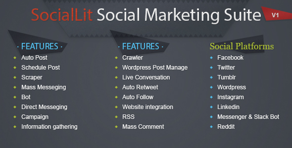 SocialLit v1.0 - Social Marketing Suite