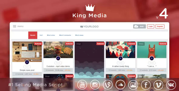 King Media v4.1 - Viral Video, News, Image Upload and Share - nulled