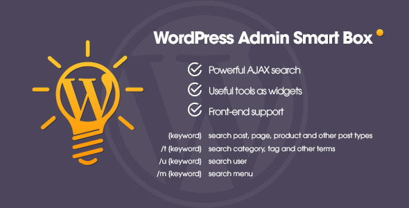 WP Admin Smart Box - Powerful AJAX search & tools for WordPress backend WP Admin Smart Box - Powerful AJAX search & tools for WordPress backend