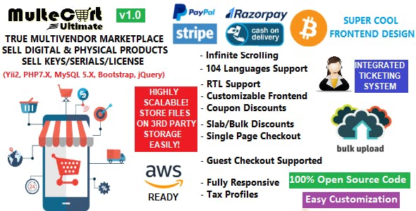MulteCart Ultimate Ecommerce - Digital Multivendor Marketplace Ecommerce - eShop CMS