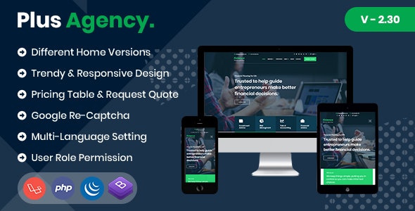 PlusAgency v2.30 - Business Agency CMS & Website Management System