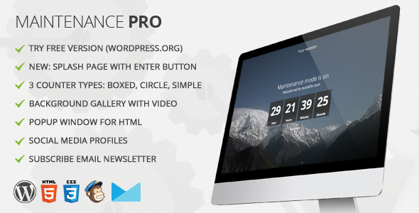 Maintenance PRO v3.5 - WordPress plugin Maintenance PRO v3.5 - WordPress plugin
