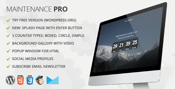 Maintenance PRO v3.5 - WordPress plugin