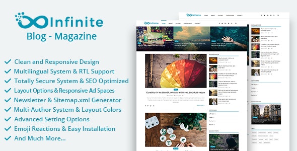 Infinite v3.9 - Blog & Magazine Script - nulled