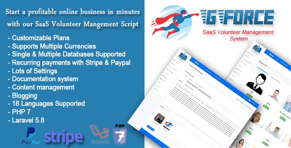 GForce v1.0 - SaaS Volunter Management System