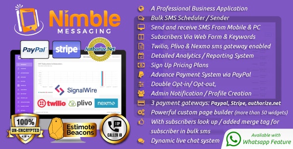 Nimble Messaging v1.5.1 - Professional SMS Marketing Application For Business - nulled