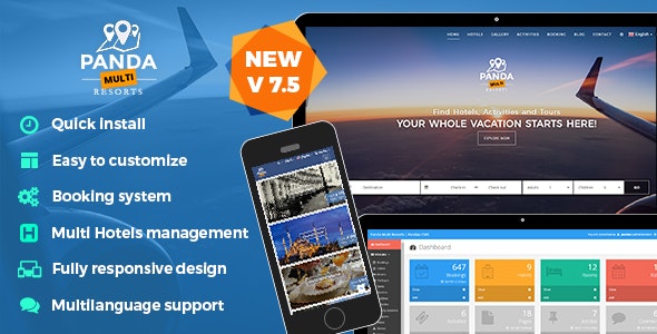 Panda Multi Resorts v7.5.1 - Booking CMS for Multi Hotels