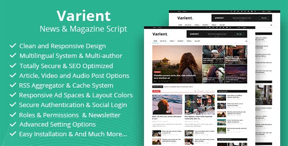 Varient v1.6.3 - News & Magazine Script - nulled