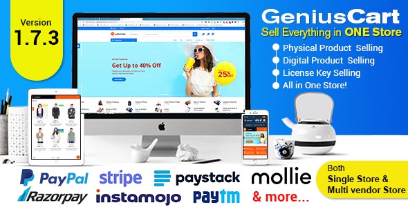 GeniusCart v1.7.3 - Single or Multivendor Ecommerce System - nulled