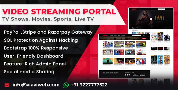 Video Streaming Portal v1.1.0 (TV Shows, Movies, Sports, Videos Streaming, Live TV) - nulled