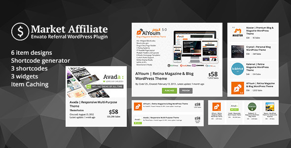 Market Affiliate v1.1 - Envato referral WordPress Plugin Market Affiliate v1.1 - Envato referral WordPress Plugin