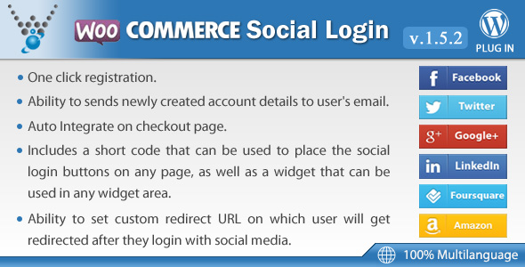 WooCommerce Social Login v1.5.2 WooCommerce Social Login v1.5.2