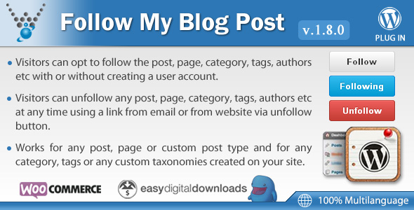 Follow My Blog Post v1.8.0 - WordPress Plugin