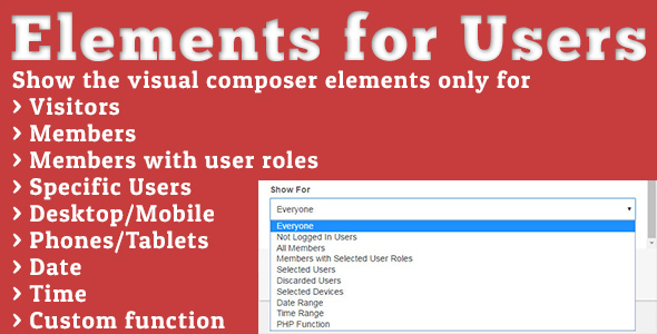 Elements for Users v1.5.0 - Addon for Visual Composer