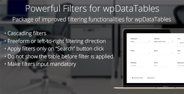 Powerful Filters for wpDataTables v1.0 - Cascade Filter for WordPress Tables