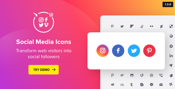 WordPress Social Media Icons v1.1.0 - Social Icons Plugin