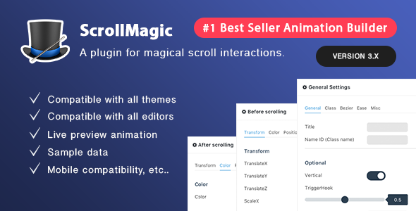Scroll Magic v3.3.2- Scrolling Animation Builder Plugin