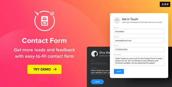 Contact Us Form v2.0.0 - WordPress Contact Form Plugin
