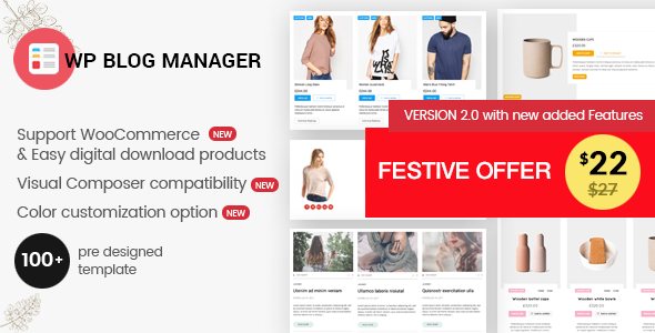 WP Blog Manager v2.0.0 - Plugin to Manage Design Blog