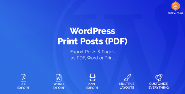 WordPress Print Posts & Pages (PDF) v1.1.6 WordPress Print Posts & Pages (PDF) v1.1.6