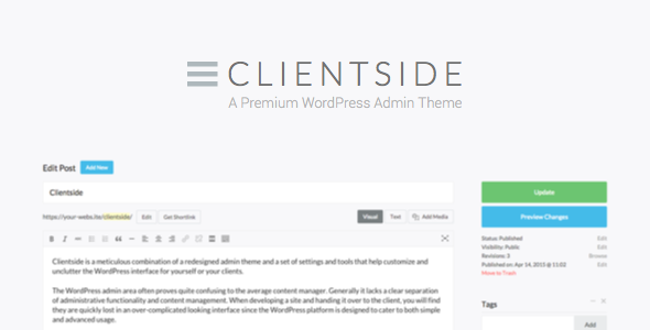 Clientside v1.14.2 - WordPress Admin Theme Clientside v1.14.2 - WordPress Admin Theme