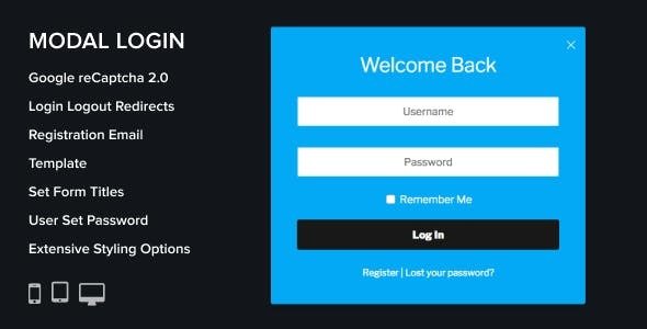 Modal Login v2.0.3 - Register Forgotten WordPress Plugin