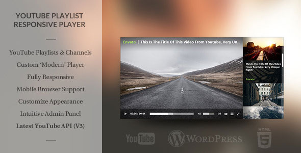 Responsive Youtube Playlist Video Player v1.11.0