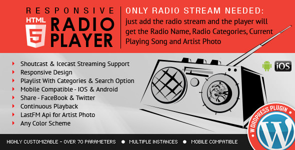 Radio Player Shoutcast & Icecast v3.0.1