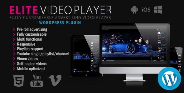 Elite Video Player v3.6 - WordPress plugin