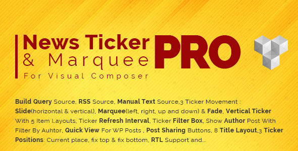 Pro News Ticker & Marquee for Visual Composer v1.3.2