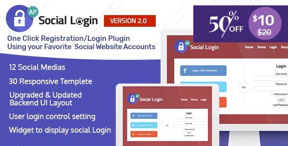 Social Login WordPress Plugin v2.0.3 - AccessPress Social Login