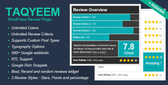Taqyeem v2.2.6 - WordPress Review Plugin