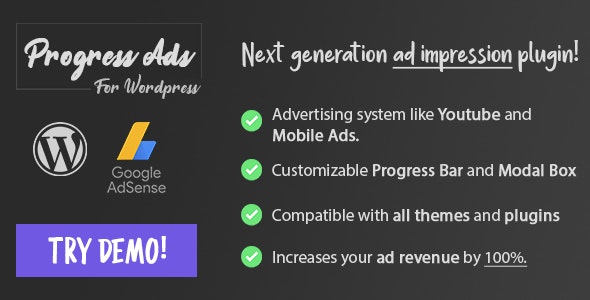 Progress Ads v1.0.0 - WordPress Skippable Ads Plugin