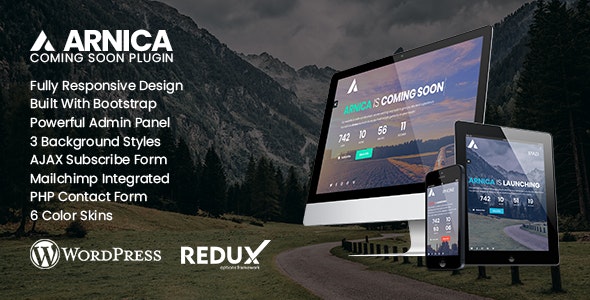 Arnica v1.0.2 - Creative Coming Soon WordPress Plugin