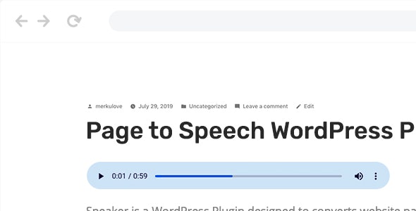 Speaker v2.0.3 - Page to Speech Plugin for WordPress