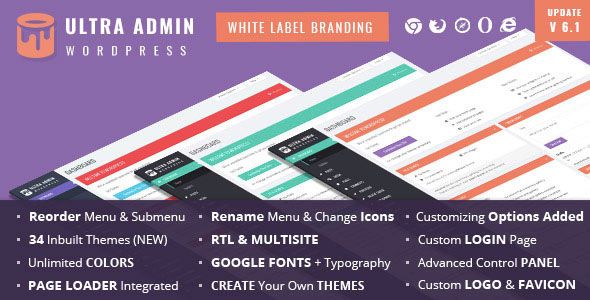 Ultra WordPress Admin Theme v9.1